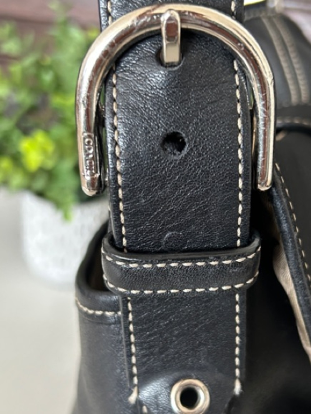 Coach Dark Brown Leather Crossbody Bag with Silver Hardware - Picture 8 of 14